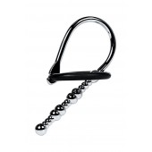 Серебристый уретральный плаг-бусины TOYFA Metal с мягким фиксириющим кольцом - ToyFa - купить с доставкой в Магнитогорске