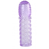 Насадка гелевая фиолетовая с точками, шипами и наплывами - 13,5 см. - Toyfa Basic - в Магнитогорске купить с доставкой