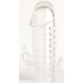 Гелевая прозрачная насадка с 2 отростками - 13 см. - Toyfa Basic - в Магнитогорске купить с доставкой