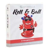Стимулирующий презерватив-насадка Roll   Ball Strawberry - Sitabella - купить с доставкой в Магнитогорске