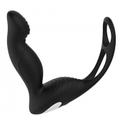 Черный вибромассажер простаты P-PLEASER W ERECTION ENHANCE - Dream Toys - в Магнитогорске купить с доставкой