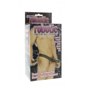 Мужской фаллопротез с вибрацией ROBOTIC MALE STRAP-ON BLACK - 17 см. - Seven Creations - купить с доставкой в Магнитогорске