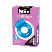 Голубое эрекционное виброкольцо Luxe VIBRO  Кошмар русалки  + презерватив - Luxe - в Магнитогорске купить с доставкой
