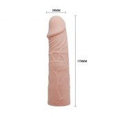 Закрытая телесная насадка-фаллос - 17 см. - Sex Expert - в Магнитогорске купить с доставкой