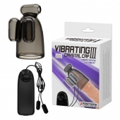 Дымчатая насадка-мастурбатор с вибрацией Vibrating Crystal Cap III - Baile - в Магнитогорске купить с доставкой