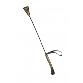 Черно-золотистый стек с хлопушкой из кожи - 62 см. - Sitabella - купить с доставкой в Магнитогорске