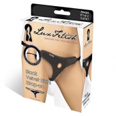 Черные плюшевые трусики для страпона - Lux Fetish - купить с доставкой в Магнитогорске