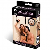 Черные фиксаторы с креплением к двери - Lux Fetish - купить с доставкой в Магнитогорске