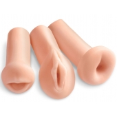 Комплект из 3 мастурбаторов All 3 Holes: вагина, анус, ротик - Pipedream - в Магнитогорске купить с доставкой