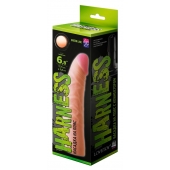 Телесная изогнутая насадка на Harness с коннектором GREEN LINE - 18 см. - LOVETOY (А-Полимер) - купить с доставкой в Магнитогорске