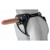 Черный пояс-трусики с насадкой  Soft-Принц  - 17 см. - LOVETOY (А-Полимер) - купить с доставкой в Магнитогорске