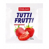Пробник гель-смазки Tutti-frutti с земляничным вкусом - 4 гр. - Биоритм - купить с доставкой в Магнитогорске