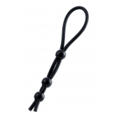 Черное лассо на пенис с тремя бусинами - A-toys - в Магнитогорске купить с доставкой