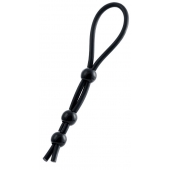 Черное лассо на пенис с тремя бусинами - A-toys - в Магнитогорске купить с доставкой