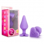 Фиолетовая анальная пробка Naughty Candy Heart Do Me Now - 8,9 см. - Blush Novelties - купить с доставкой в Магнитогорске