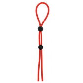 Красное лассо на пенис с двумя бусинами STRETCHY LASSO CAGE - Dream Toys - в Магнитогорске купить с доставкой