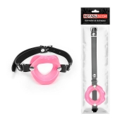 Розовый кляп-губки на черном ремешке - Notabu - купить с доставкой в Магнитогорске