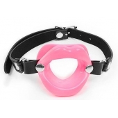 Розовый кляп-губки на черном ремешке - Notabu - купить с доставкой в Магнитогорске