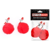 Зажимы для сосков с красным пушком - Notabu - купить с доставкой в Магнитогорске