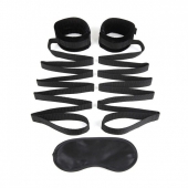 Чёрные манжеты для фиксации на кровати Bondage Bed Strap - Lux Fetish - купить с доставкой в Магнитогорске