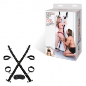Чёрный набор для фиксации у двери - Lux Fetish - купить с доставкой в Магнитогорске