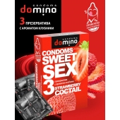 Презервативы для орального секса DOMINO Sweet Sex с ароматом клубничного коктейля  - 3 шт. - Domino - купить с доставкой в Магнитогорске