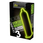 Презервативы DOMINO Neon Green со светящимся в темноте кончиком - 3 шт. - Domino - купить с доставкой в Магнитогорске