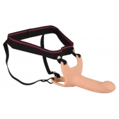 Силиконовый полый страпон на ремнях Silicone Strap-on - 16 см. - Orion - купить с доставкой в Магнитогорске