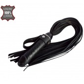 Черная плеть  Ковбой  с ручкой-фаллосом - 55 см. - Sitabella - купить с доставкой в Магнитогорске