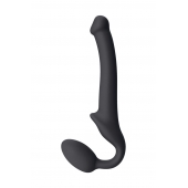 Черный безремневой страпон Silicone Bendable Strap-On S - Strap-on-me - купить с доставкой в Магнитогорске