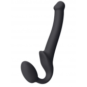 Черный безремневой страпон Silicone Bendable Strap-On S - Strap-on-me - купить с доставкой в Магнитогорске
