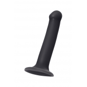 Черный фаллос на присоске Silicone Bendable Dildo M - 18 см. - Strap-on-me - купить с доставкой в Магнитогорске