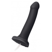 Черный фаллос с имитацией эякуляции Silicon Cum Dildo L - 19,6 см. - Strap-on-me - купить с доставкой в Магнитогорске