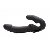 Черный безремневой страпон Urge Silicone Strap On с пультом ДУ - 24 см. - XR Brands - купить с доставкой в Магнитогорске