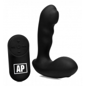 Черный стимулятор простаты Alpha-Pro 7X P-Milker Silicone Prostate Stimulator with Milking Bead - XR Brands - в Магнитогорске купить с доставкой