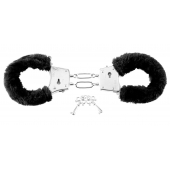 Меховые чёрные наручники Beginner s Furry Cuffs - Pipedream - купить с доставкой в Магнитогорске