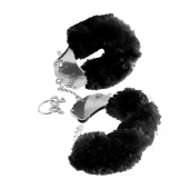 Металлические наручники Furry Love Cuffs с черным мехом - Pipedream - купить с доставкой в Магнитогорске
