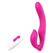 Ярко-розовый безремневой страпон REMOTE DOUBLE DIPPER - 22 см. - Dream Toys - купить с доставкой в Магнитогорске