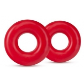 Набор из 2 красных эрекционных колец DONUT RINGS OVERSIZED - Blush Novelties - в Магнитогорске купить с доставкой