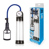 Прозрачная вакуумная помпа Sex Expert с манометром - Sex Expert - в Магнитогорске купить с доставкой