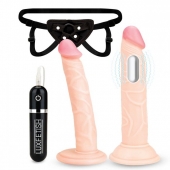 Регулируемые трусики с 2 насадками - 16 и 15 см. - Lux Fetish - купить с доставкой в Магнитогорске