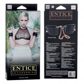 Черные мягкие наручники Entice French Cuffs с цепью - California Exotic Novelties - купить с доставкой в Магнитогорске