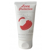 Лубрикант на водной основе с ароматом малины Love Protection Strawberry - 50 мл. - Lola Games - купить с доставкой в Магнитогорске