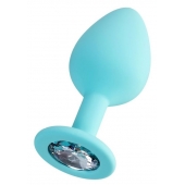 Мятная анальная втулка Brilliant с прозрачным кристаллом - 8 см. - ToyFa - купить с доставкой в Магнитогорске