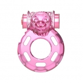 Розовое эрекционное кольцо с вибрацией Pink Bear - Baile - в Магнитогорске купить с доставкой