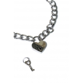 Серебристый ошейник Embrace с ключиком - Lola Games - купить с доставкой в Магнитогорске