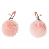Зажимы на соски Angelic с розовыми меховыми шариками - Lola Games - купить с доставкой в Магнитогорске