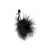 Зажимы на соски с черным пухом Euphoric - Lola Games - купить с доставкой в Магнитогорске