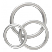 Набор из 3 эрекционных колец под металл Metallic Silicone Cock Ring Set - Orion - в Магнитогорске купить с доставкой