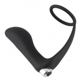 Черное эрекционное кольцо с анальной вибропробкой Vibrating Ring   Plug - Orion - в Магнитогорске купить с доставкой
